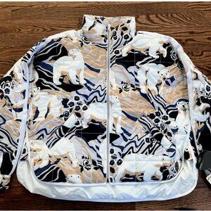 Free People Movement Pippa Printed Size S Packable Puffer Jacket Polar Bears